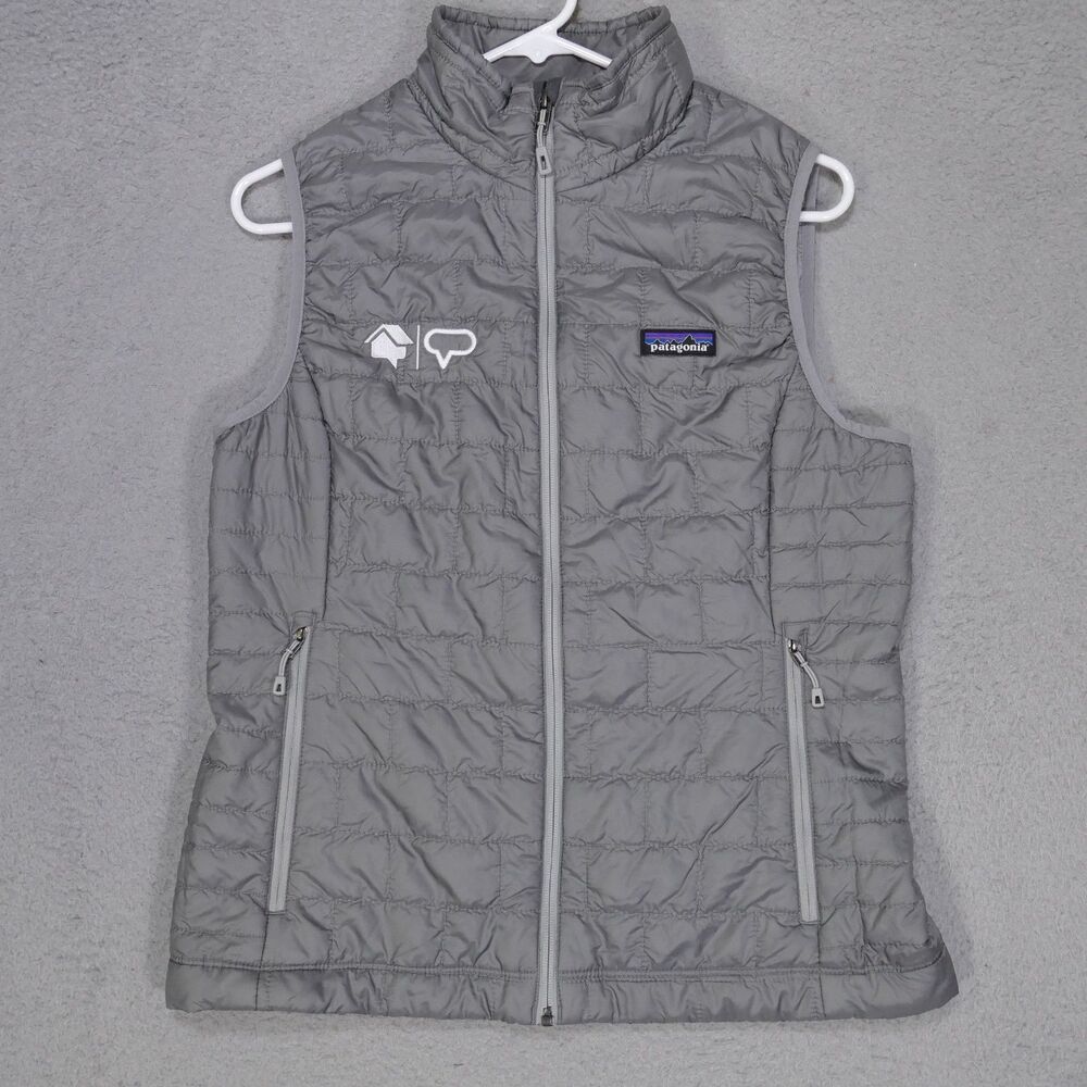 Patagonia Nano Puff Puffer Vest Womens Medium Primaloft Full Zip Insulated Grey